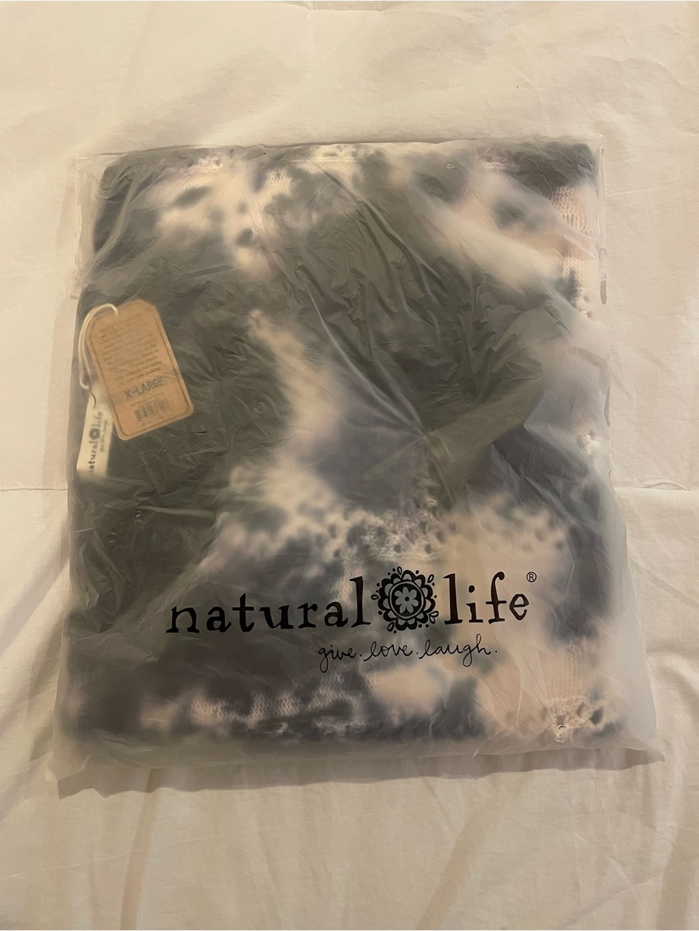 NWT Natural Life Tie-Dye Summer Sweater - Faded Black and White